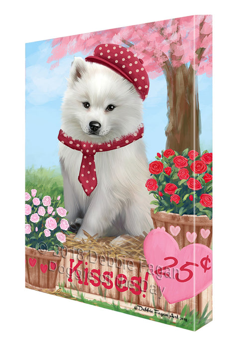 Rosie 25 Cent Kisses American Eskimo Dog Canvas Print Wall Art Décor CVS124307