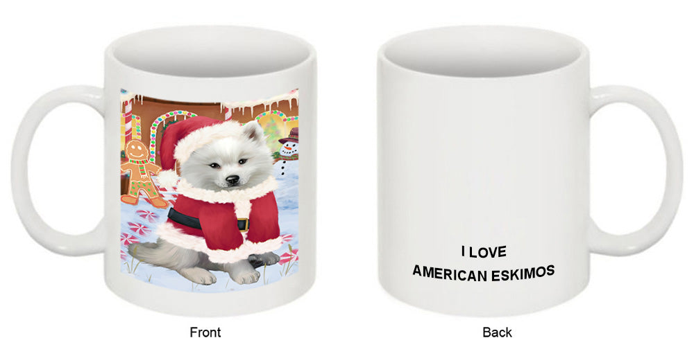 Christmas Gingerbread House Candyfest American Eskimo Dog Coffee Mug MUG51531