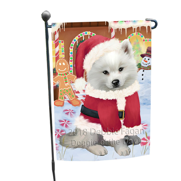 Christmas Gingerbread House Candyfest American Eskimo Dog Garden Flag GFLG56681