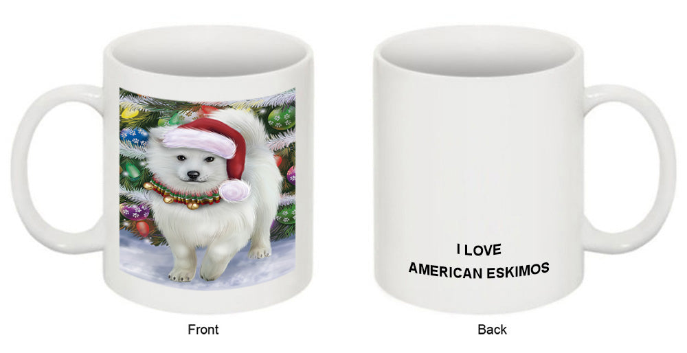 Trotting in the Snow American Eskimo Dog Coffee Mug MUG49955