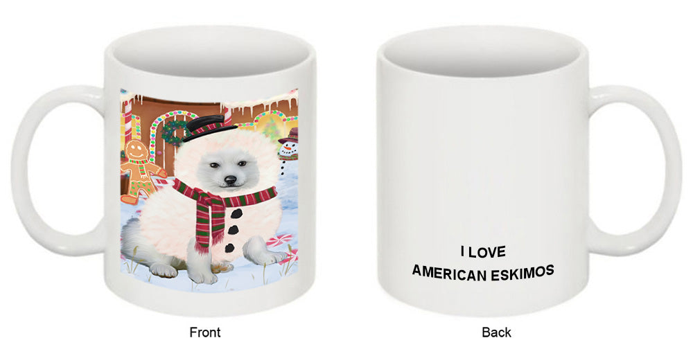 Christmas Gingerbread House Candyfest American Eskimo Dog Coffee Mug MUG51532