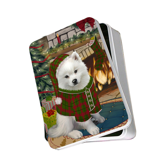 The Stocking was Hung American Eskimo Dog Photo Storage Tin PITN55104