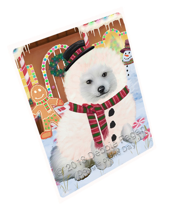 Christmas Gingerbread House Candyfest American Eskimo Dog Magnet MAG73541 (Small 5.5" x 4.25")