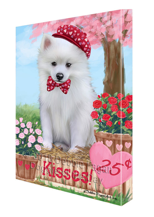 Rosie 25 Cent Kisses American Eskimo Dog Canvas Print Wall Art Décor CVS124316