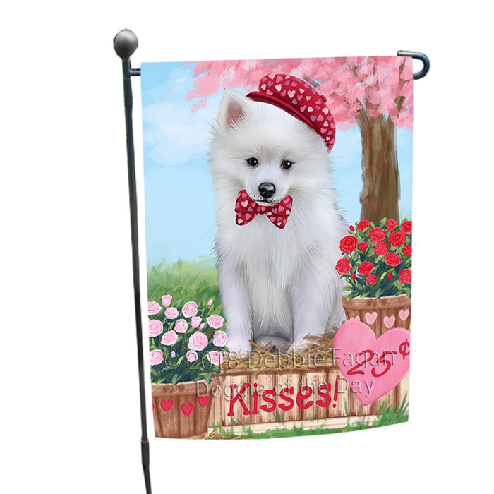 Rosie 25 Cent Kisses American Eskimo Dog Garden Flag GFLG56336