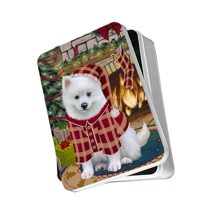 The Stocking was Hung American Eskimo Dog Photo Storage Tin PITN55105