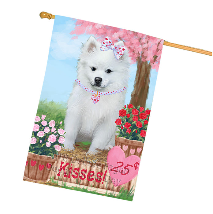 Rosie 25 Cent Kisses American Eskimo Dog House Flag FLG56473