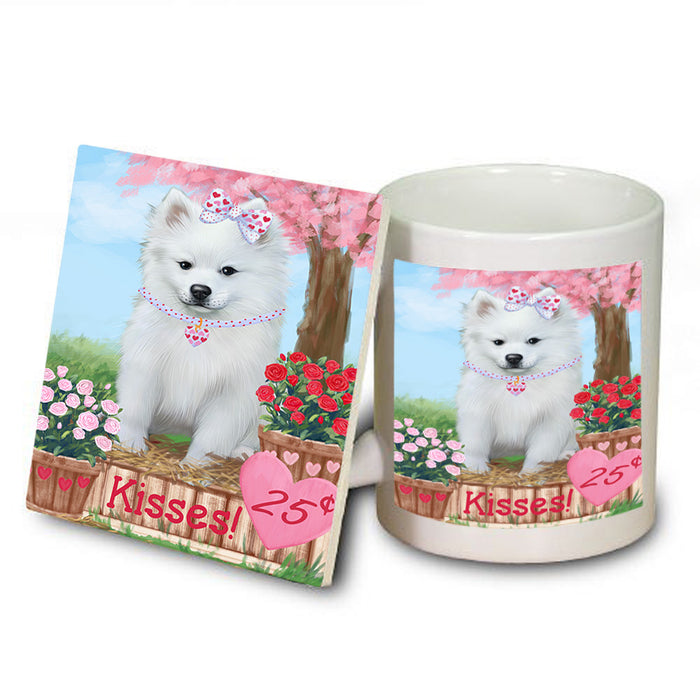 Rosie 25 Cent Kisses American Eskimo Dog Mug and Coaster Set MUC55781
