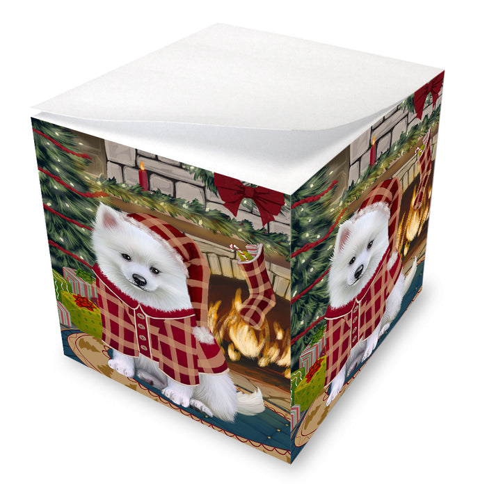 The Stocking was Hung American Eskimo Dog Note Cube NOC53508