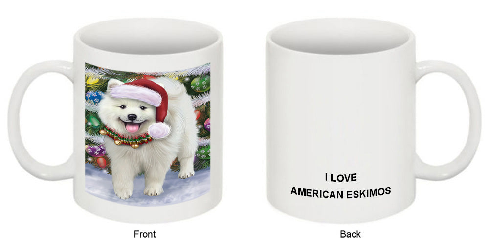 Trotting in the Snow American Eskimo Dog Coffee Mug MUG49956