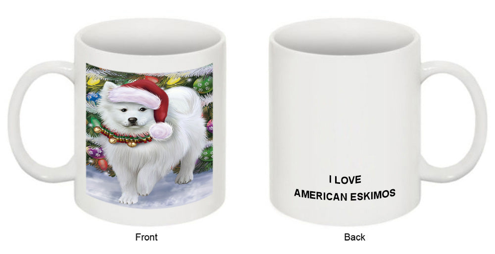 Trotting in the Snow American Eskimo Dog Coffee Mug MUG49957
