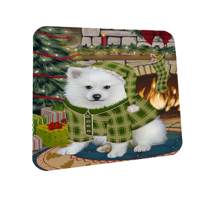 The Stocking was Hung American Eskimo Dog Coasters Set of 4 CST55121