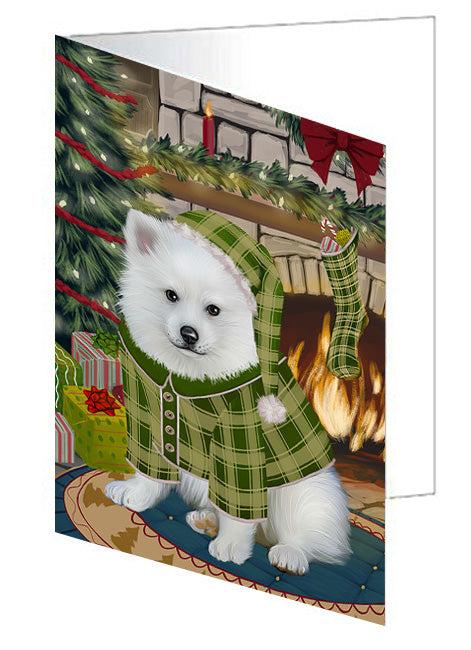 The Stocking was Hung Labrador Dog Handmade Artwork Assorted Pets Greeting Cards and Note Cards with Envelopes for All Occasions and Holiday Seasons GCD70559