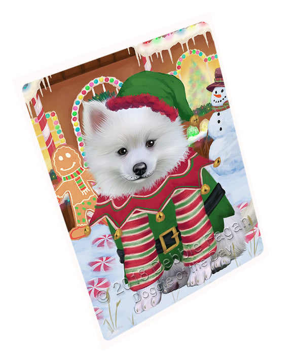 Christmas Gingerbread House Candyfest American Eskimo Dog Magnet MAG73547 (Small 5.5" x 4.25")