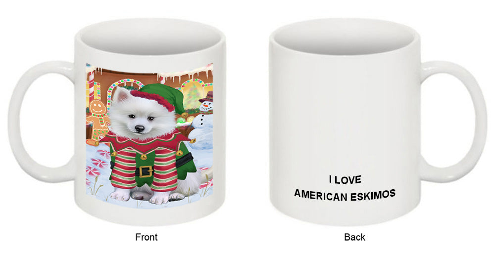 Christmas Gingerbread House Candyfest American Eskimo Dog Coffee Mug MUG51534