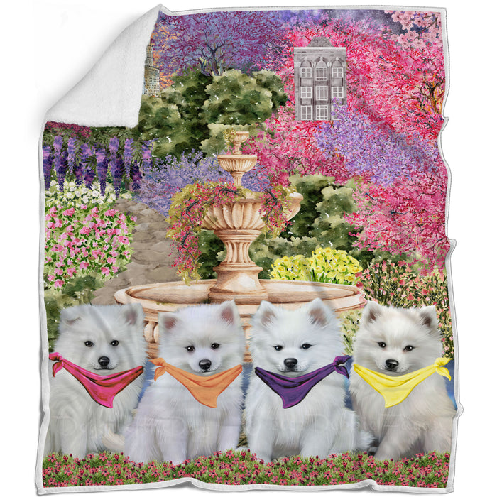 American Eskimo Blanket: Explore a Variety of Designs, Custom, Personalized Bed Blankets, Cozy Woven, Fleece and Sherpa, Gift for Dog and Pet Lovers