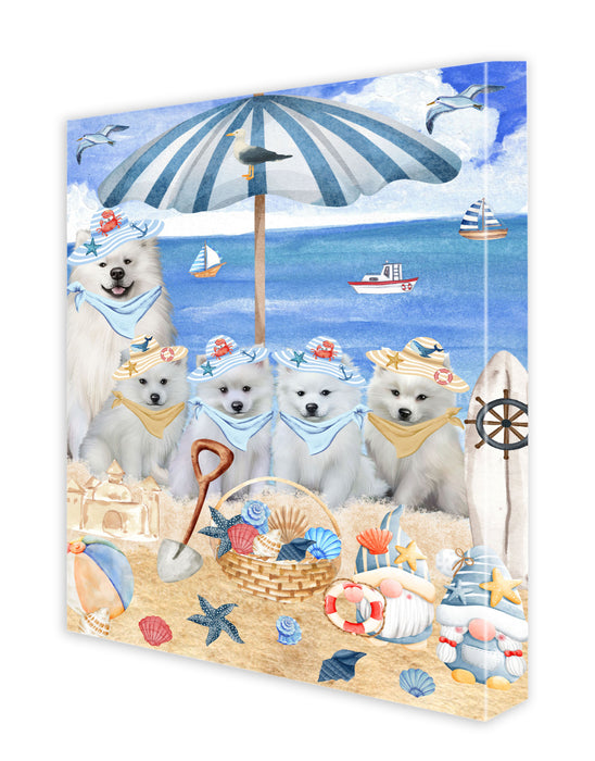 American Eskimo Dogs Canvas: Explore a Variety of Designs, Custom, Digital Art Wall Painting, Personalized, Ready to Hang Halloween Room Decor, Gift for Pet and Dog Lovers