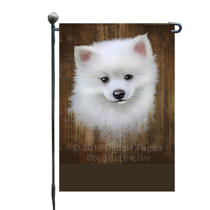 Personalized Rustic American Eskimo Dog Custom Garden Flag GFLG63393