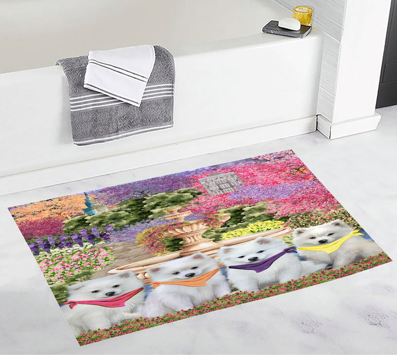 American Eskimo Anti-Slip Bath Mat, Explore a Variety of Designs, Soft and Absorbent Bathroom Rug Mats, Personalized, Custom, Dog and Pet Lovers Gift