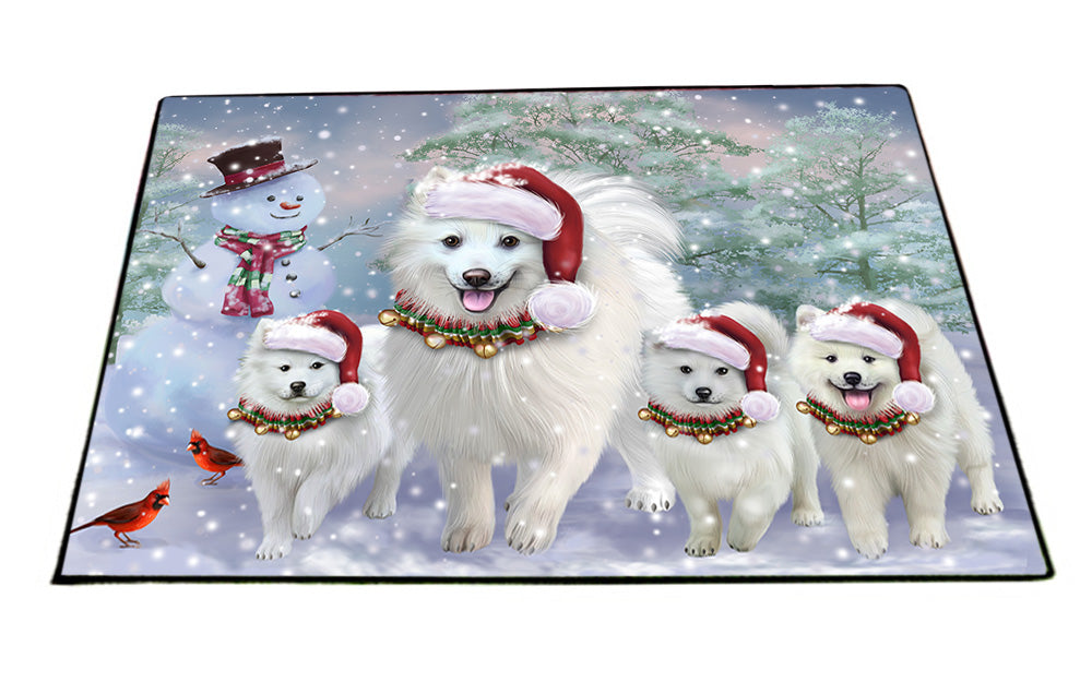 Christmas Running Family Dogs American Eskimos Dog Floormat FLMS54523