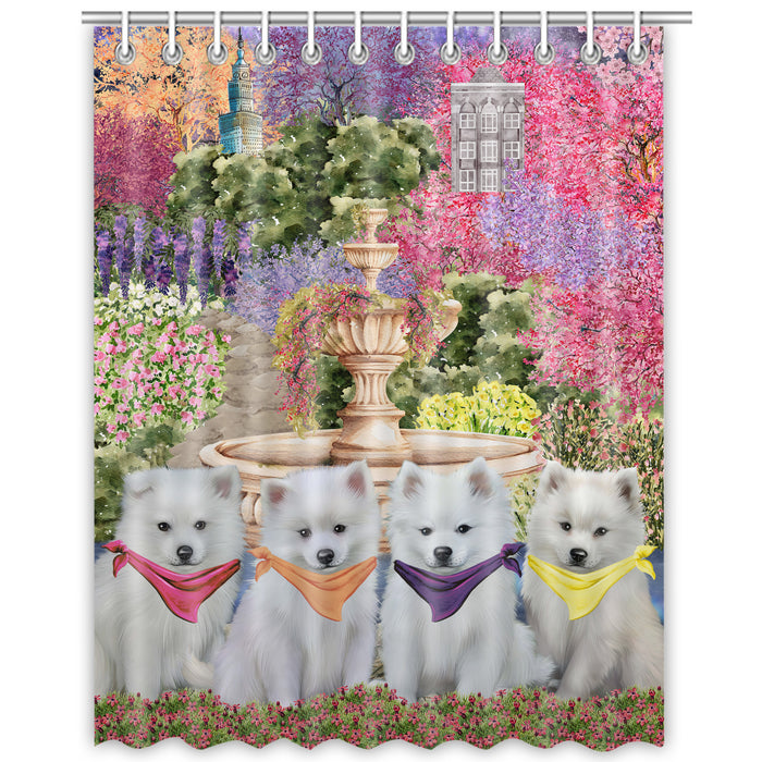 American Eskimo Shower Curtain, Explore a Variety of Custom Designs, Personalized, Waterproof Bathtub Curtains with Hooks for Bathroom, Gift for Dog and Pet Lovers