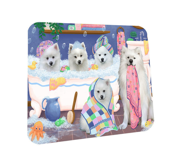 Rub A Dub Dogs In A Tub American Eskimos Dog Coasters Set of 4 CST56710