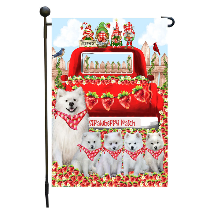 American Eskimo Dogs Garden Flag: Explore a Variety of Custom Designs, Double-Sided, Personalized, Weather Resistant, Garden Outside Yard Decor, Dog Gift for Pet Lovers