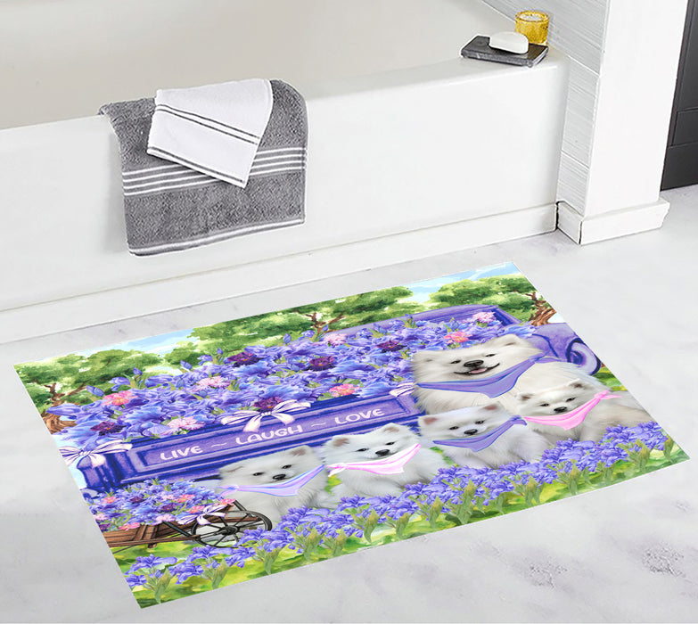 American Eskimo Bath Mat: Non-Slip Bathroom Rug Mats, Custom, Explore a Variety of Designs, Personalized, Gift for Pet and Dog Lovers