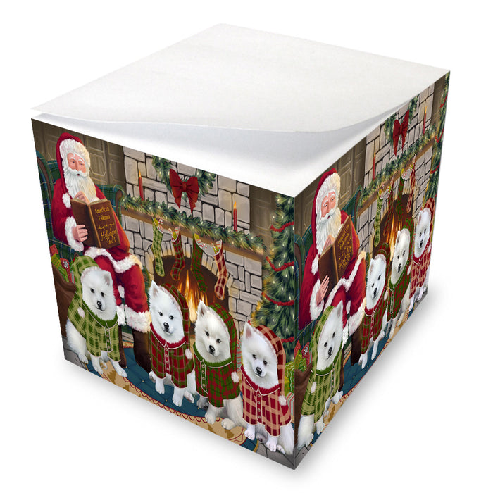 Christmas Cozy Holiday Tails American Eskimos Dog Note Cube NOC53434