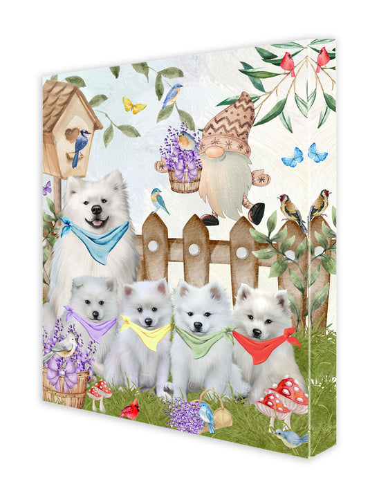 American Eskimo Dogs Canvas: Explore a Variety of Designs, Custom, Digital Art Wall Painting, Personalized, Ready to Hang Halloween Room Decor, Gift for Pet and Dog Lovers