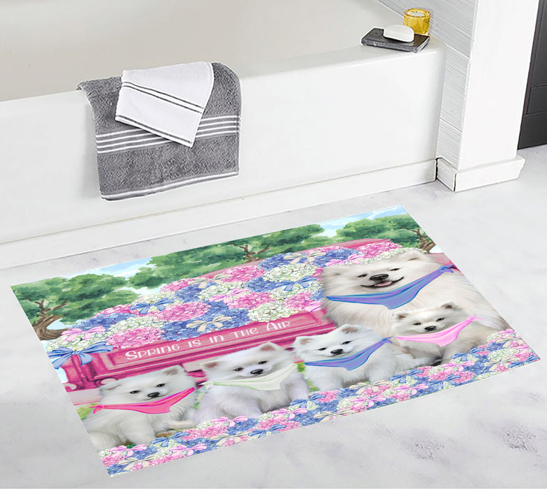 American Eskimo Bath Mat: Explore a Variety of Designs, Custom, Personalized, Anti-Slip Bathroom Rug Mats, Gift for Dog and Pet Lovers
