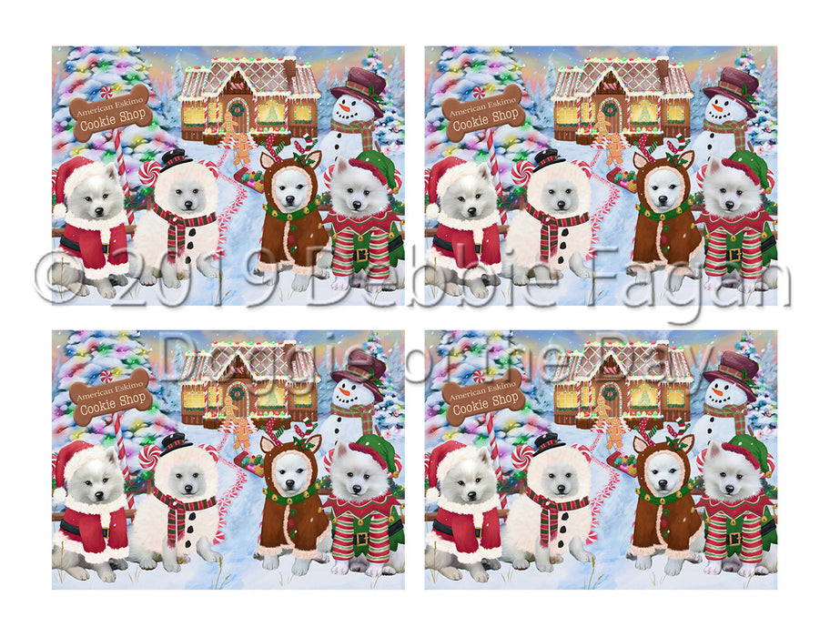 Holiday Gingerbread Cookie American Eskimo Dogs Placemat