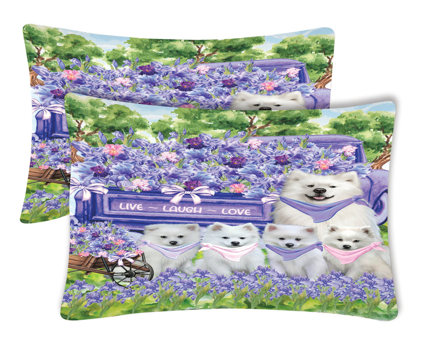 American Eskimo Pillow Case with a Variety of Designs, Custom, Personalized, Super Soft Pillowcases Set of 2, Dog and Pet Lovers Gifts