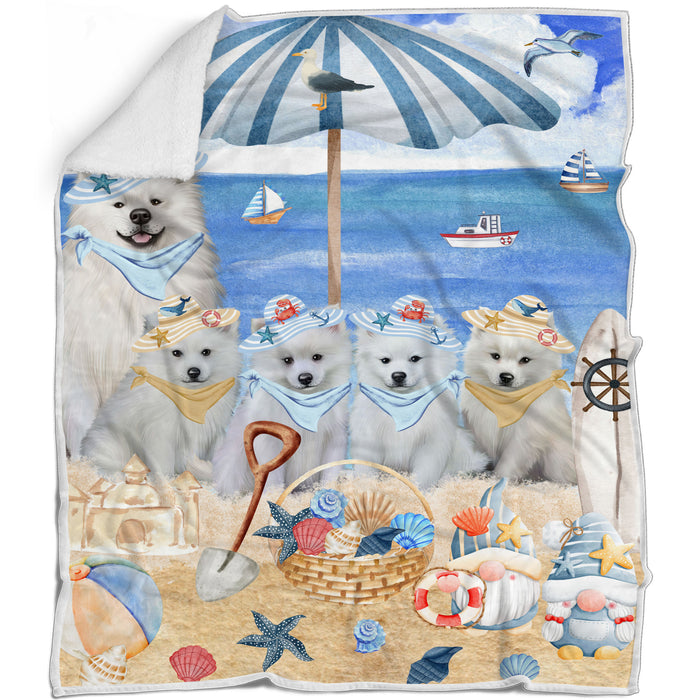 American Eskimo Blanket: Explore a Variety of Personalized Designs, Bed Cozy Sherpa, Fleece and Woven, Custom Dog Gift for Pet Lovers