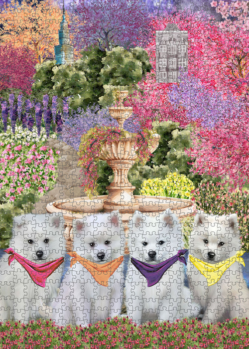 American Eskimo Jigsaw Puzzle: Explore a Variety of Designs, Interlocking Halloween Puzzles for Adult, Custom, Personalized, Pet Gift for Dog Lovers