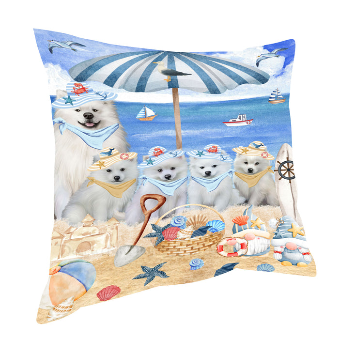 American Eskimo Throw Pillow: Explore a Variety of Designs, Custom, Cushion Pillows for Sofa Couch Bed, Personalized, Dog Lover's Gifts