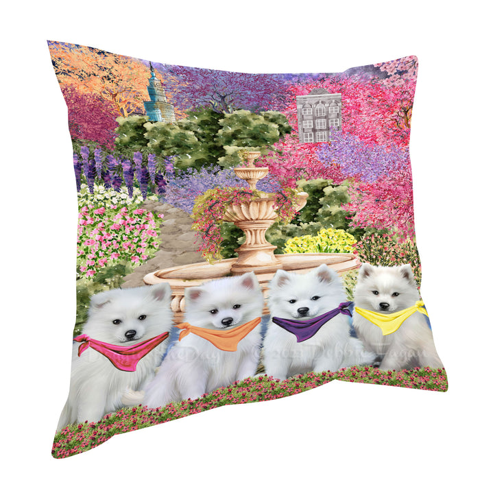 American Eskimo Throw Pillow: Explore a Variety of Designs, Cushion Pillows for Sofa Couch Bed, Personalized, Custom, Dog Lover's Gifts