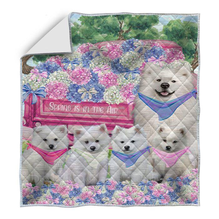 American Eskimo Bedspread Quilt, Bedding Coverlet Quilted, Explore a Variety of Designs, Personalized, Custom, Dog Gift for Pet Lovers