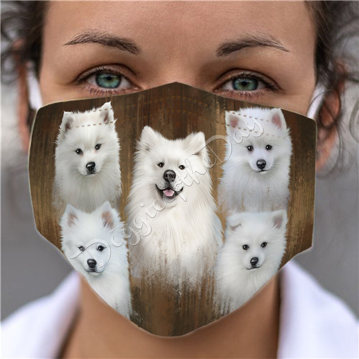 Rustic American Eskimo Dogs Face Mask FM50016