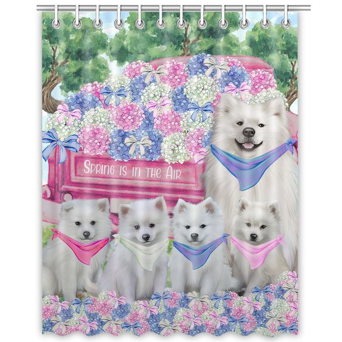 American Eskimo Shower Curtain, Explore a Variety of Personalized Designs, Custom, Waterproof Bathtub Curtains with Hooks for Bathroom, Dog Gift for Pet Lovers