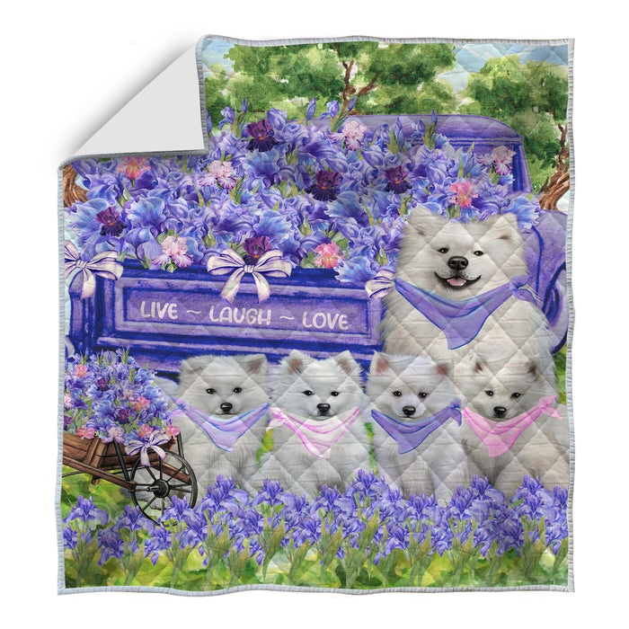 American Eskimo Quilt: Explore a Variety of Personalized Designs, Custom, Bedding Coverlet Quilted, Pet and Dog Lovers Gift