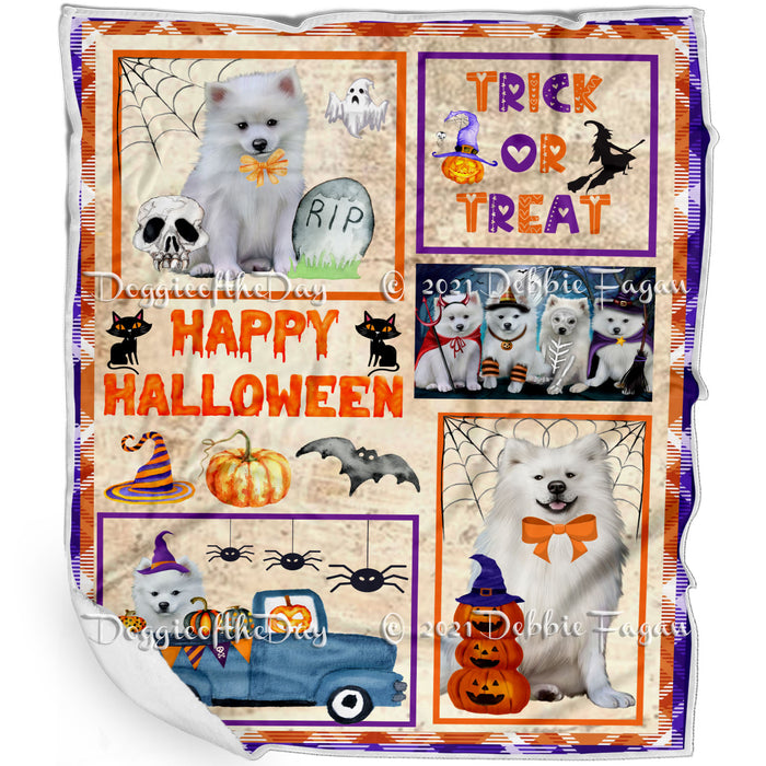 Happy Halloween Trick or Treat American Eskimo Dogs Blanket BLNKT143706