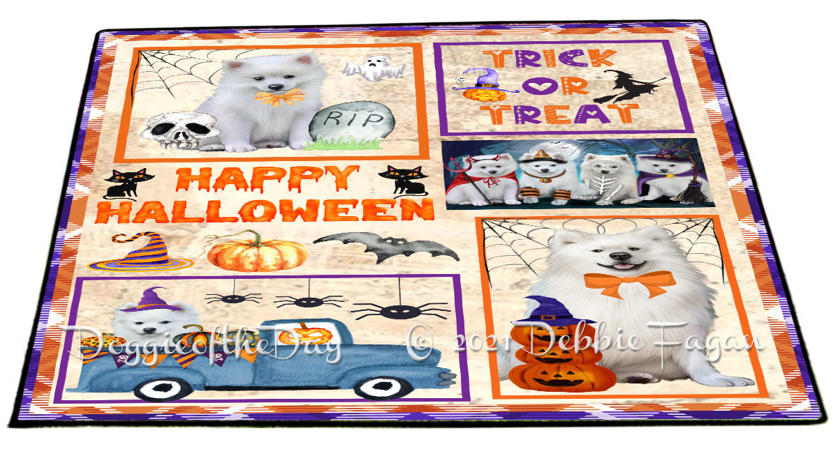 Happy Halloween Trick or Treat American Akita Dogs Indoor/Outdoor Welcome Floormat - Premium Quality Washable Anti-Slip Doormat Rug FLMS57970