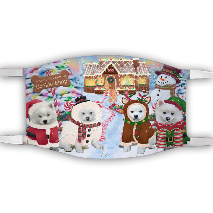 Holiday Gingerbread Cookie American Eskimo Dogs Shop Face Mask FM48857