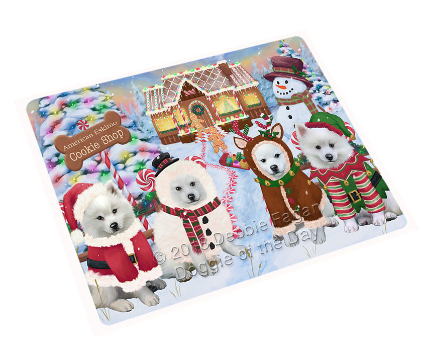 Holiday Gingerbread Cookie Shop American Eskimos Dog Magnet MAG73419 (Small 5.5" x 4.25")