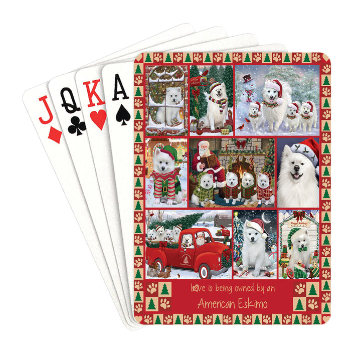 Love is Being Owned Christmas American Eskimo Dogs Playing Card Decks