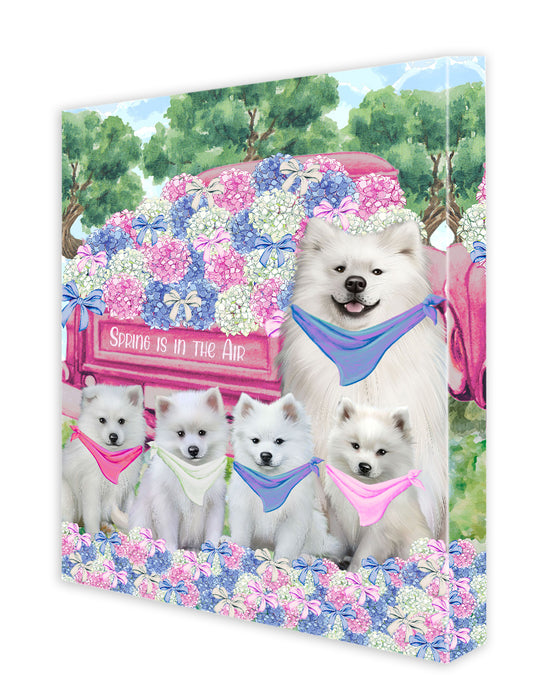 American Eskimo Dogs Wall Art Canvas, Explore a Variety of Designs, Custom Digital Painting, Personalized, Ready to Hang Room Decor, Pet Gift for Cat Lovers