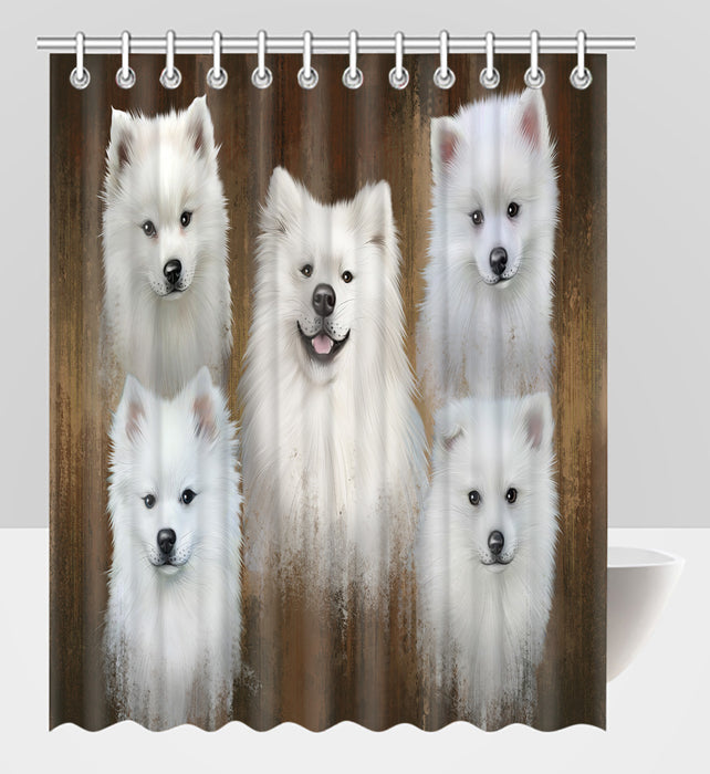 Rustic American Eskimo Dogs Shower Curtain