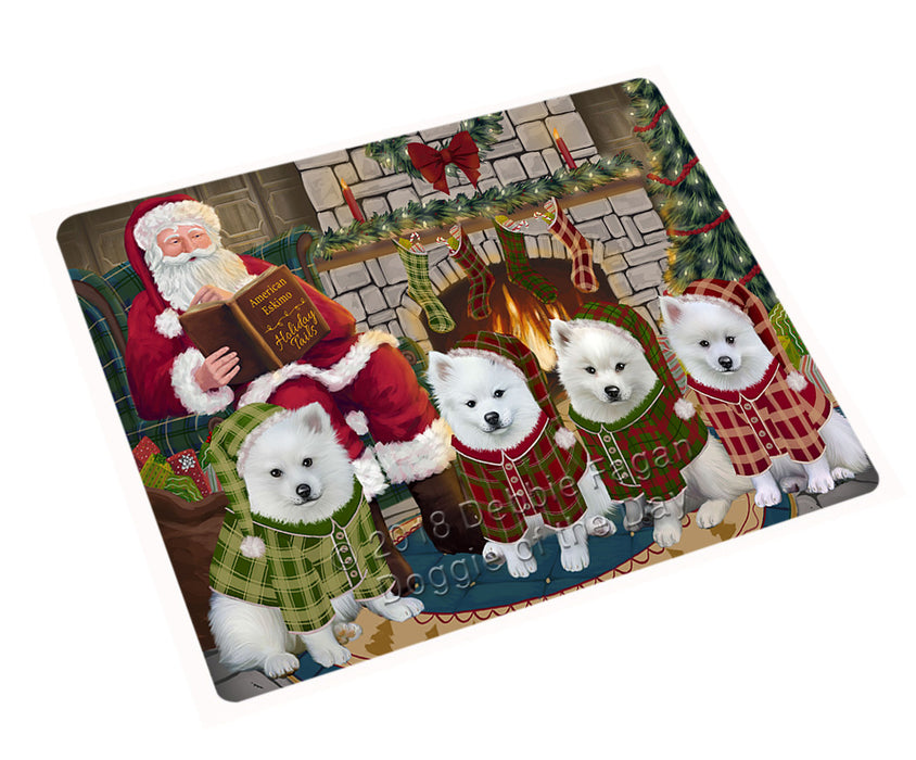 Christmas Cozy Holiday Tails American Eskimos Dog Magnet MAG70401 (Small 5.5" x 4.25")