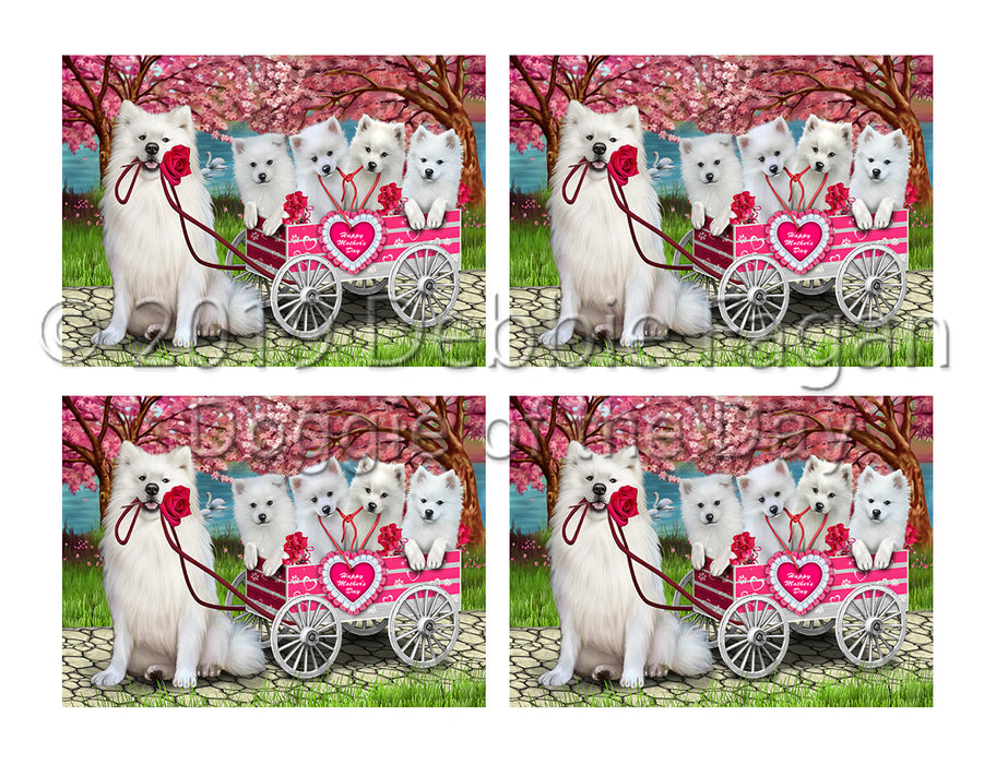 I Love American Eskimo Dogs in a Cart Placemat